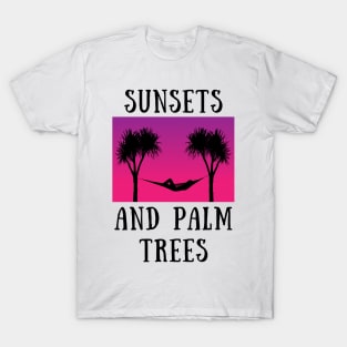 Sunsets and palm trees T-Shirt